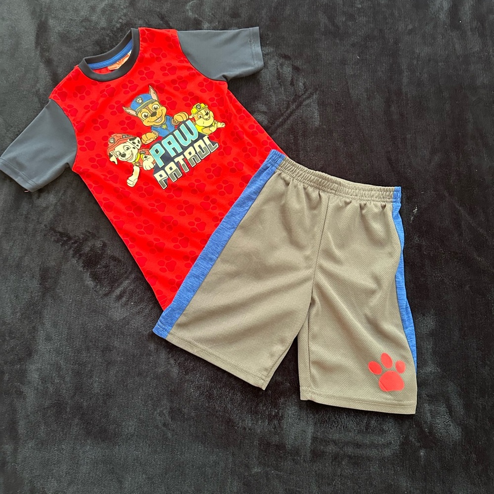 Nickelodeon Red and Blue Paw Patrol Shirt and shorts